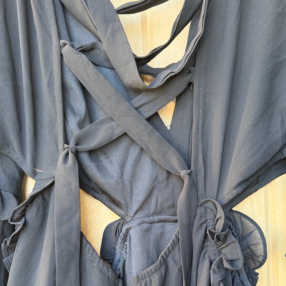 Black Ruffled Mini Dress - Picture 11 of 11
